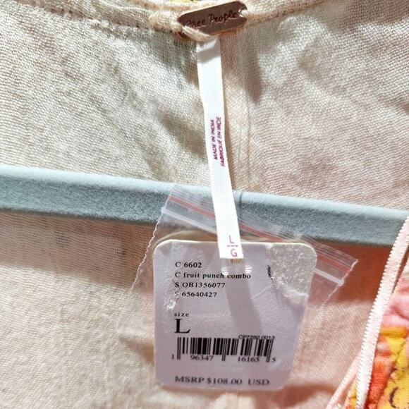 NWT Free People Freddy Tie Mini Dress Size L (Fruit Punch) - Picture 5 of 6